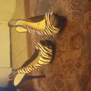 Zebra print heels